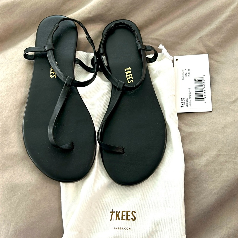 Tkees Mariana black sandal size 7 worn once
